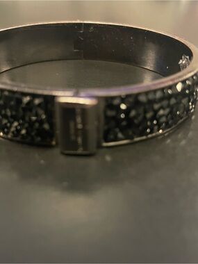 Women's Black Crystal Pavé Hinged Bracelet